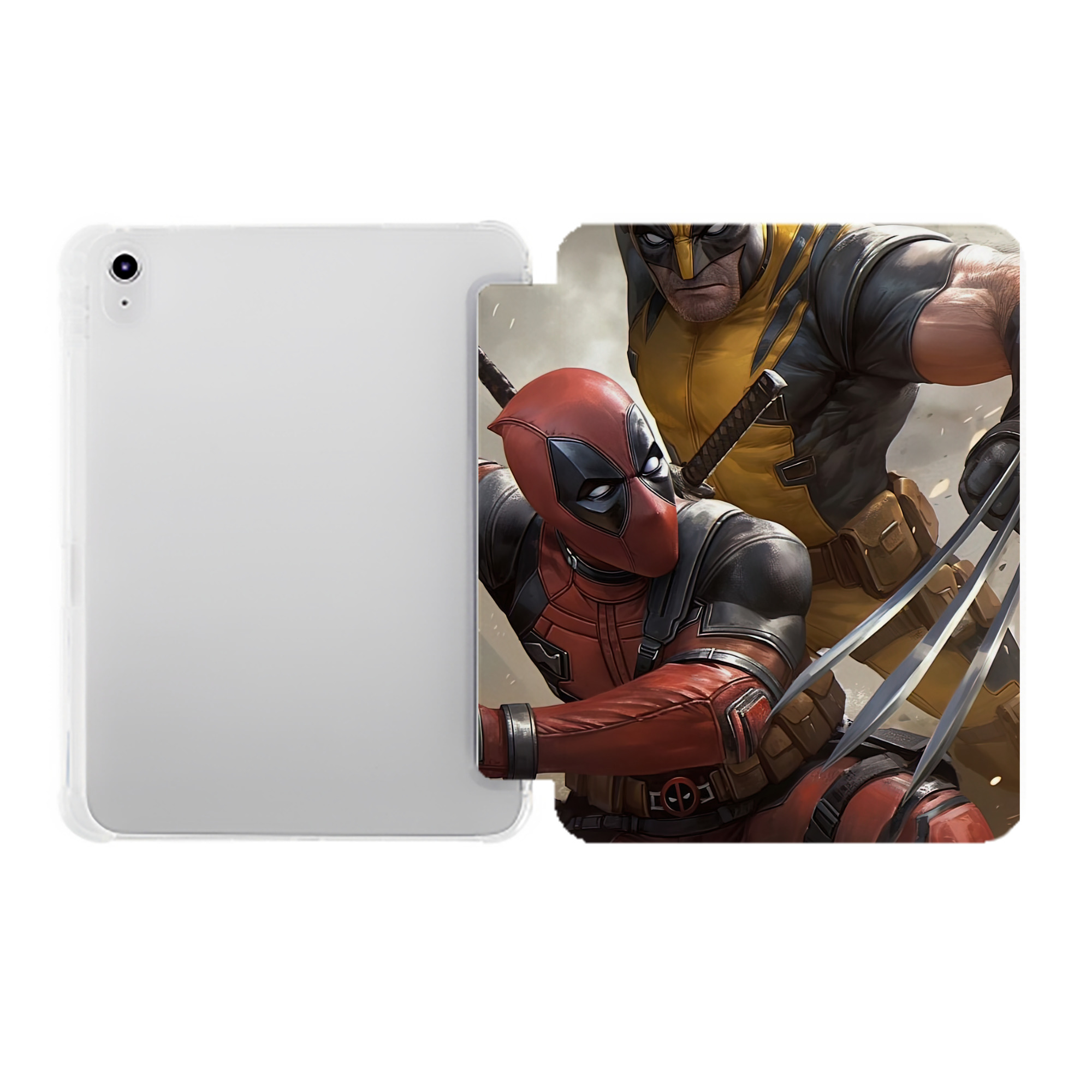 （画像用） Deadpool デッドプール IPad ケース ペン収納付き 三つ折りスタンド PUレザー×シリコン 対応機種9.5/10.5/10.9インチ